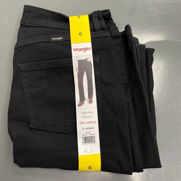 NEW Wrangler Women's 6 Black High-Rise Bootcut Jeans Free-To-Stretch 32" Inseam - Picture 2 of 11